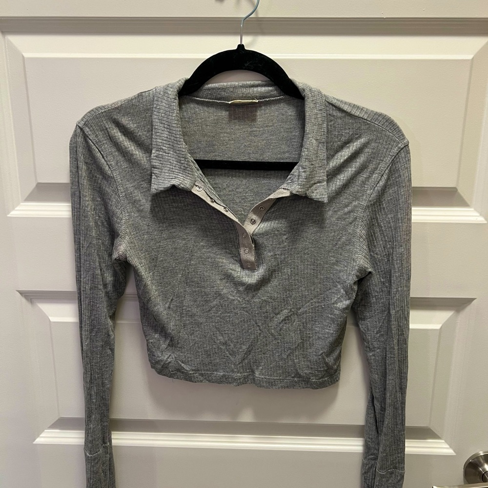 Free People long-sleeve crop top